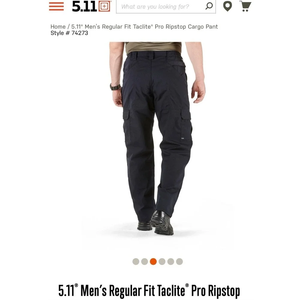 5.11 tactical Men's Regular Fit Taclite Pro‎ Ripstop Cargo Pant 38x30 dark navy